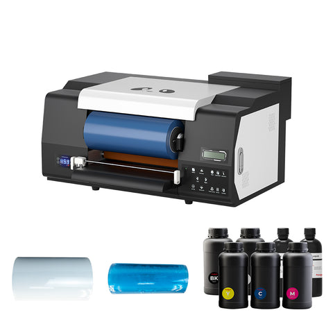 Impresora de pegatinas mini UV DTF A3 de doble cabezal 2 en 1 de 13