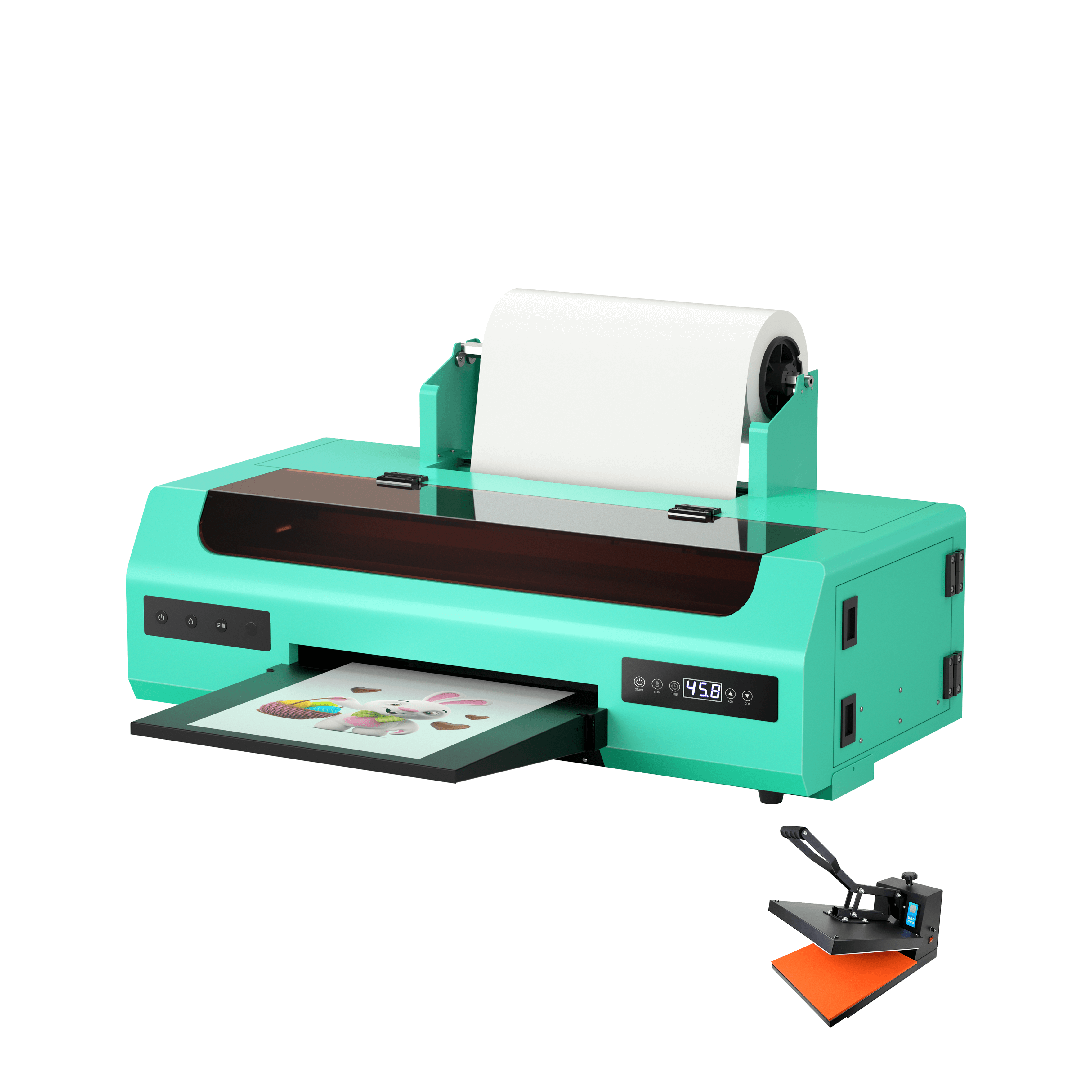 13" Single Head A3+ DTF Printer L1800 Roller & Heat Press