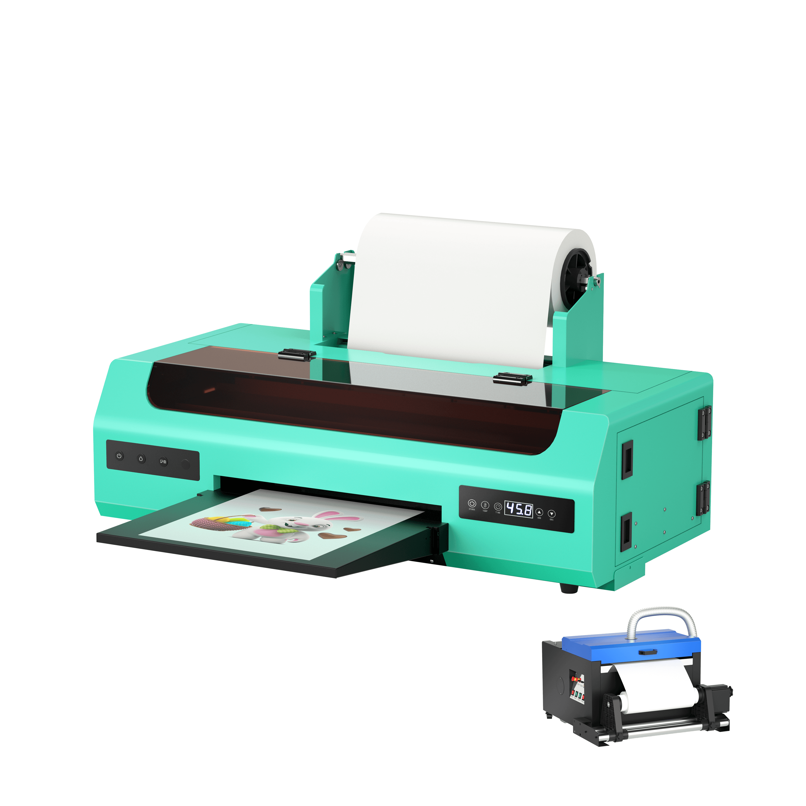Impresora DTF de 17" de un solo cabezal A3+ R1390 versión de rodillos con aspecto y color únicos