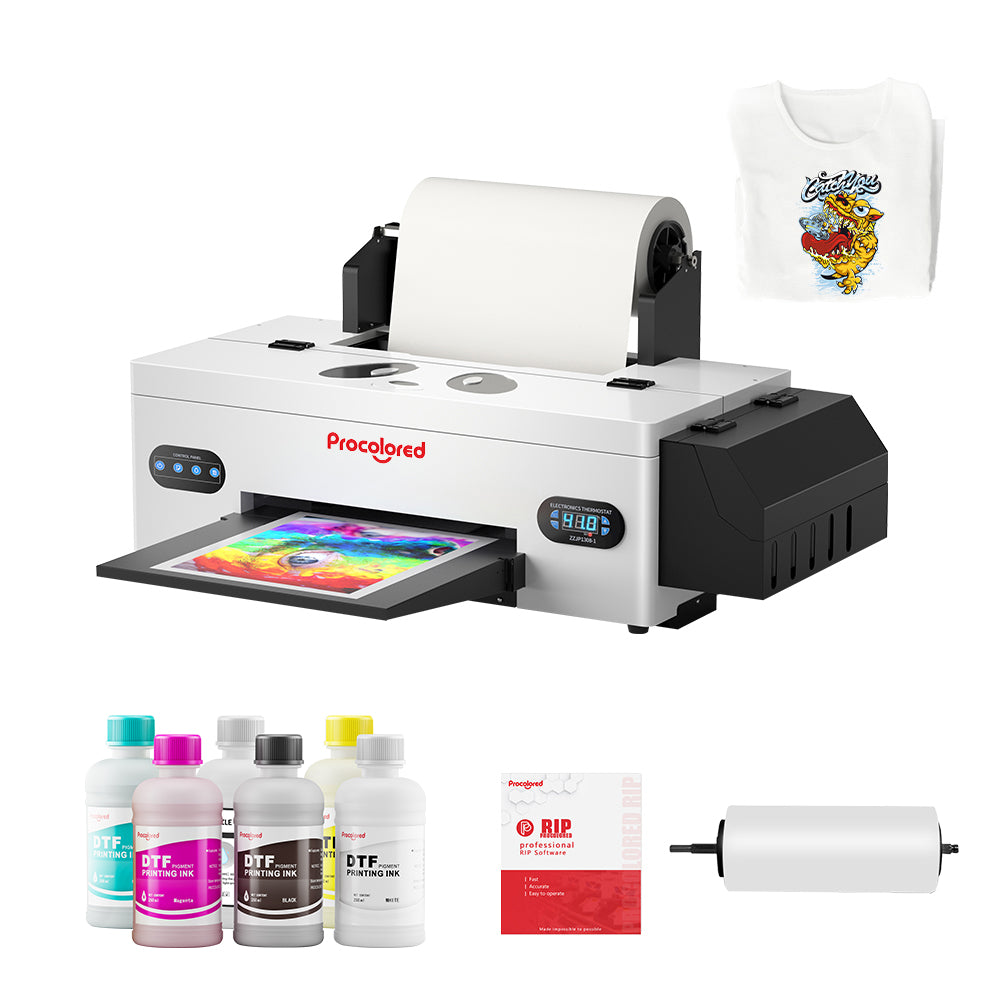 Procolored L1800 DTF Transfer Printer with Roll Feeder Direct to Film  T-shirt Printer