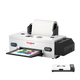 A Procolored F13 Panda DTF Printer, which is a direct to film printer, with its paper feeder and ink system visible. The image shows the printer open with a piece of printed film inside, revealing the printer's internal components.