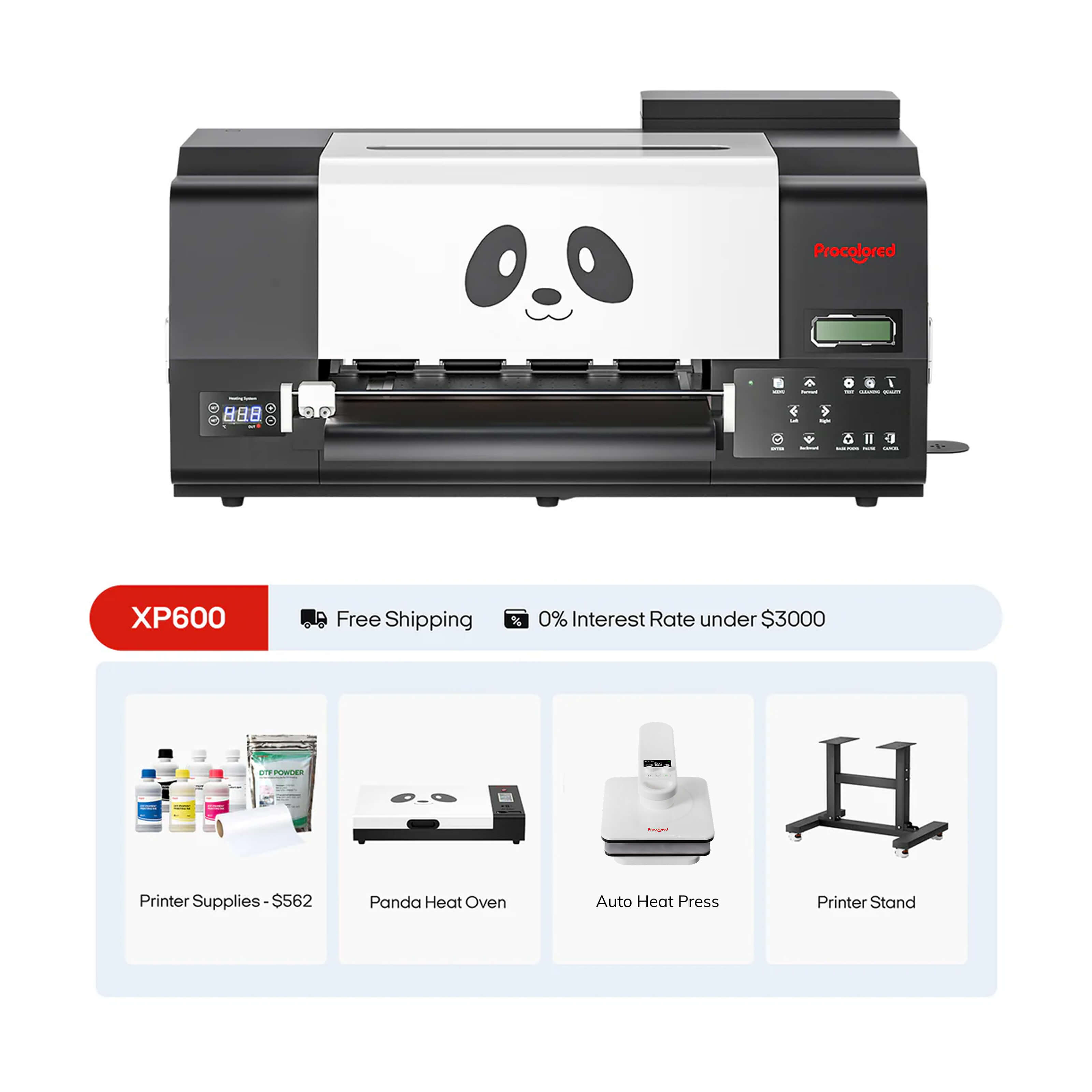 Procolored F13 Pro Panda DTF Printer 13" A3 Dual XP600 + Stand & Complete Bundle