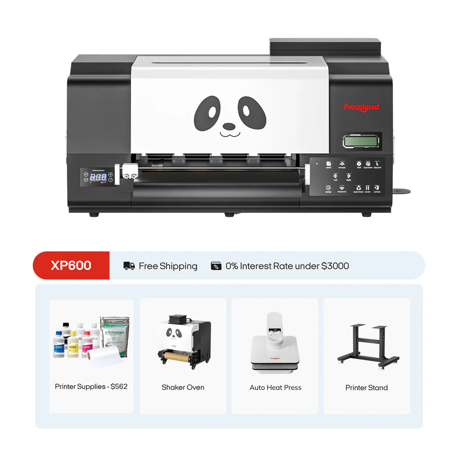 Procolored F13 Pro Panda DTF Printer 13" A3 Dual XP600 & Stand Ultimate Bundle