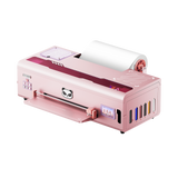 Pink dtf printer with a panda logo and color channel view