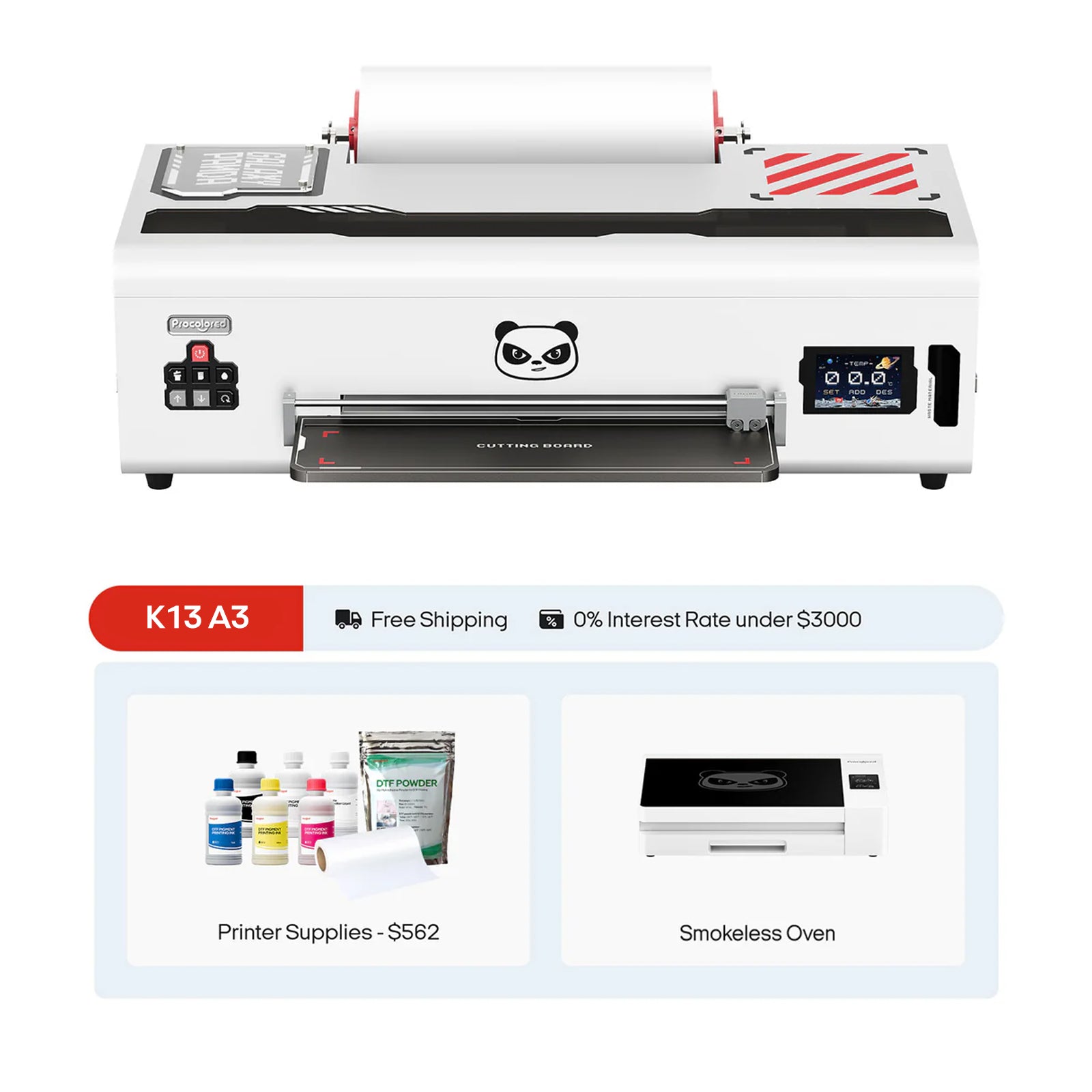 Procolored K13 DTF Printer 13" A3 & Oven Premium- White