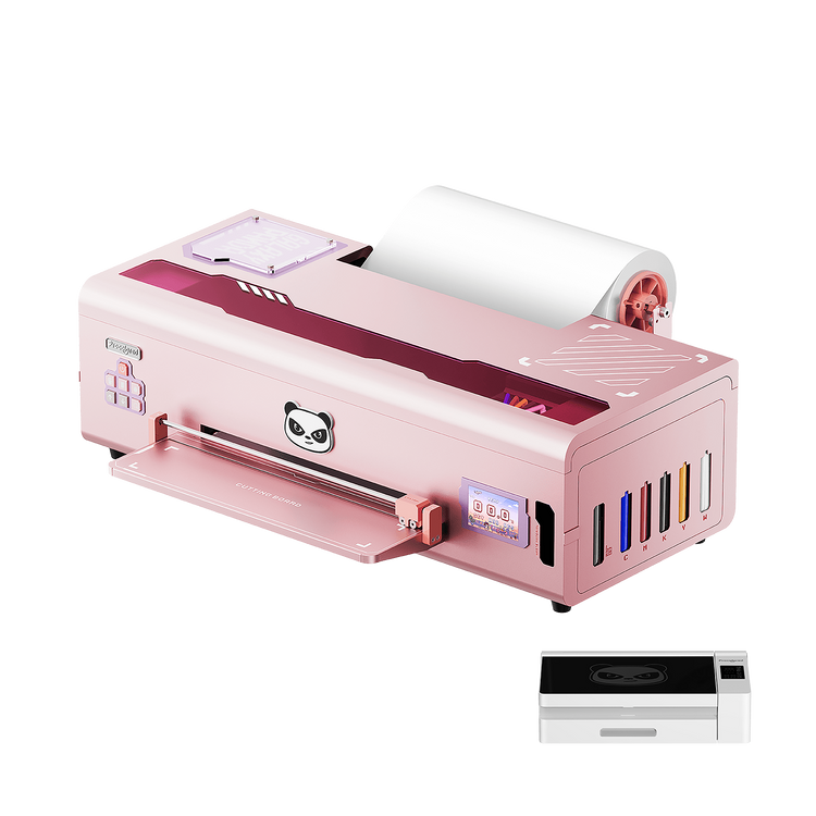 K13 Lite pink DTF printer bundle with smokeless oven for t-shirt printing