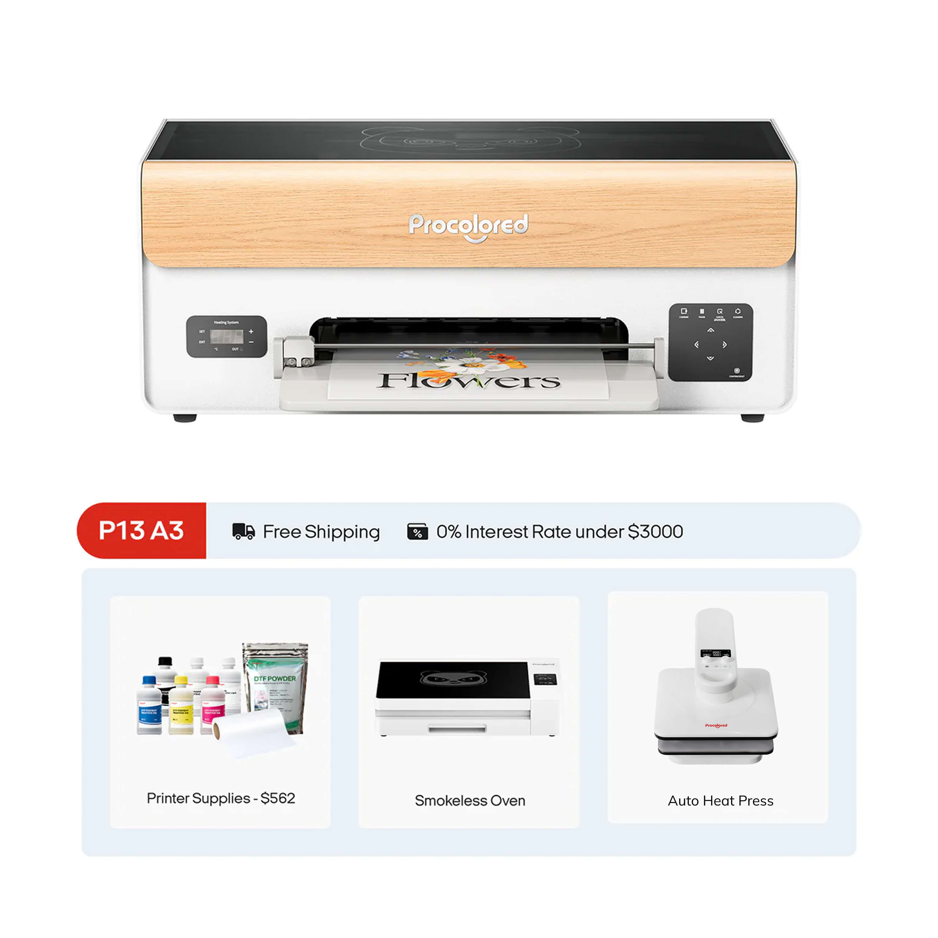 Procolored P13 DTF Printer 13" A3 XP600 & Complete Bundle Premium