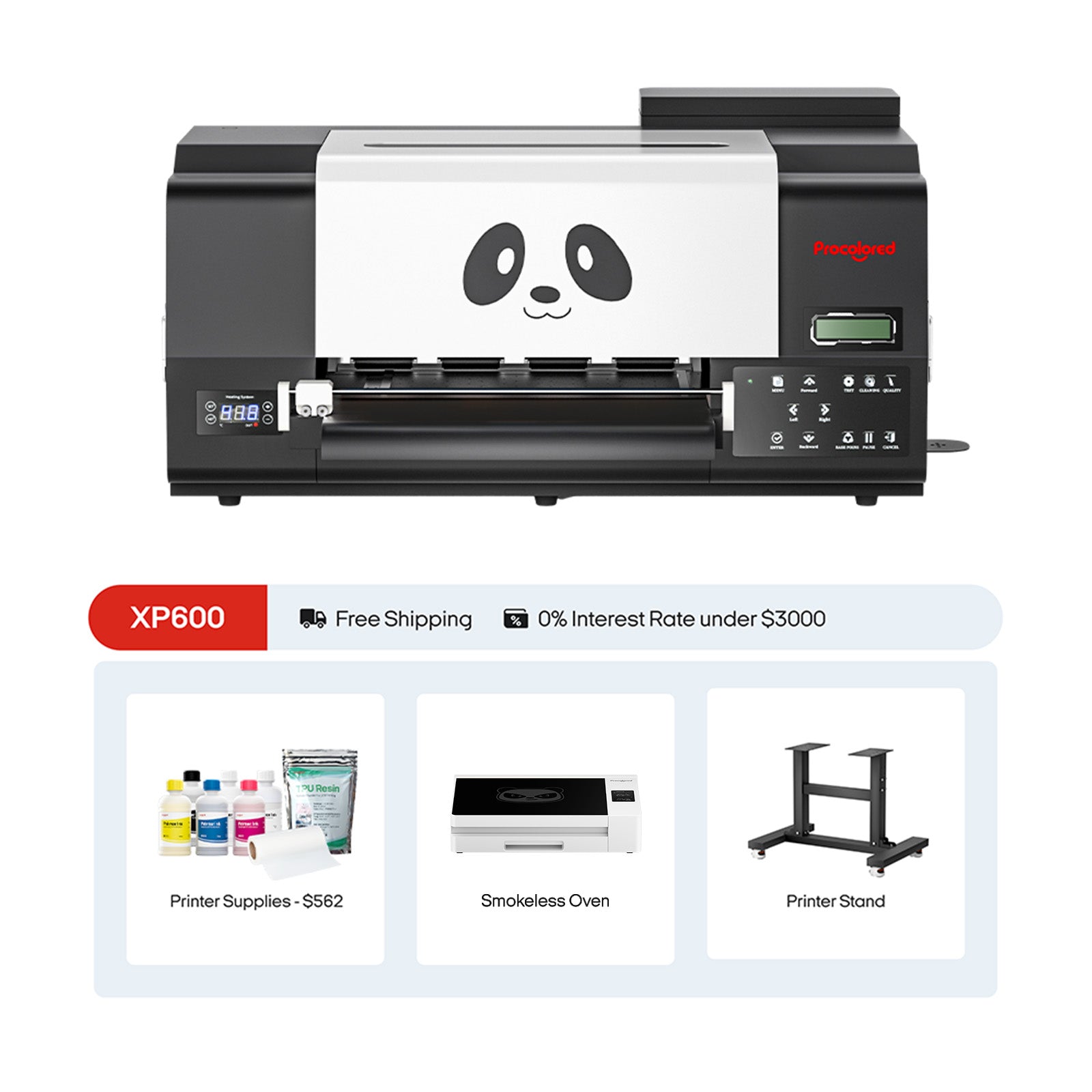 Procolored F13 Pro Panda DTF Printer 13" A3 Dual XP600 + Stand + Oven Premium
