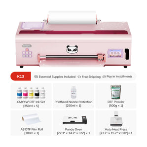 Procolored K13 DTF Printer 13" A3 & Complete Bundle- Pink