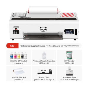 Procolored K13 DTF Printer 13" A3 & Complete Bundle- White