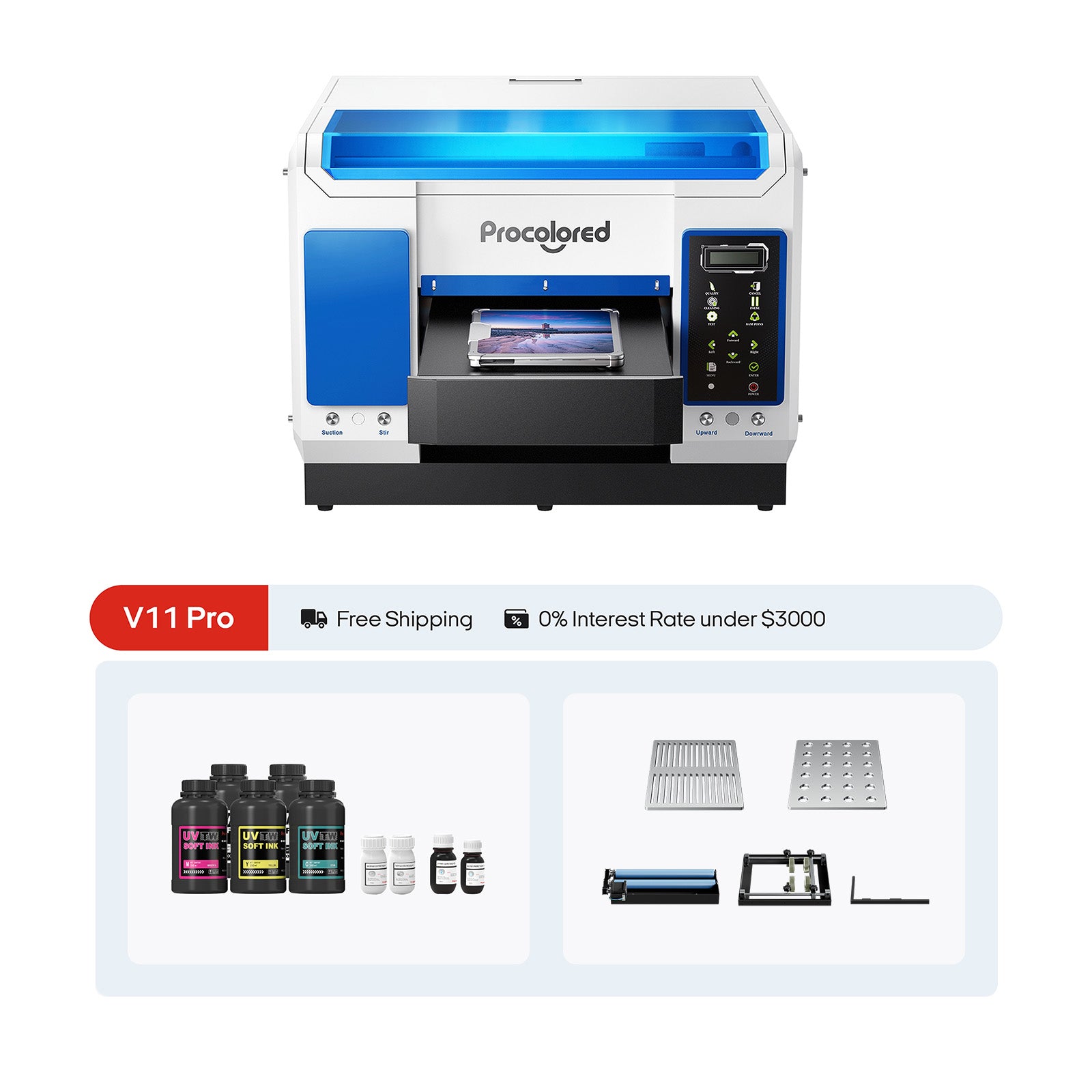 Procolored V11 Pro UV Printer 11.4" A3 Dual TX800 & Jigs